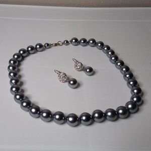 Large Bead Necklace And Earring Set